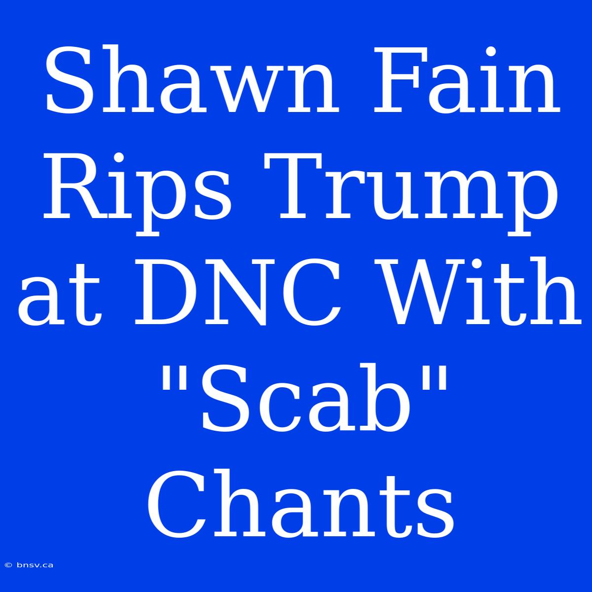 Shawn Fain Rips Trump At DNC With 