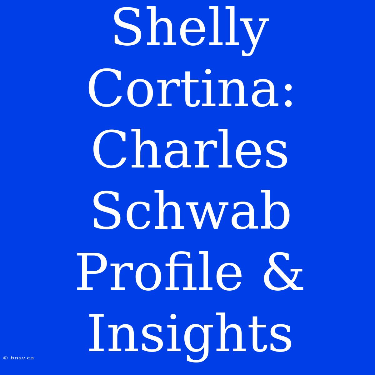 Shelly Cortina: Charles Schwab Profile & Insights