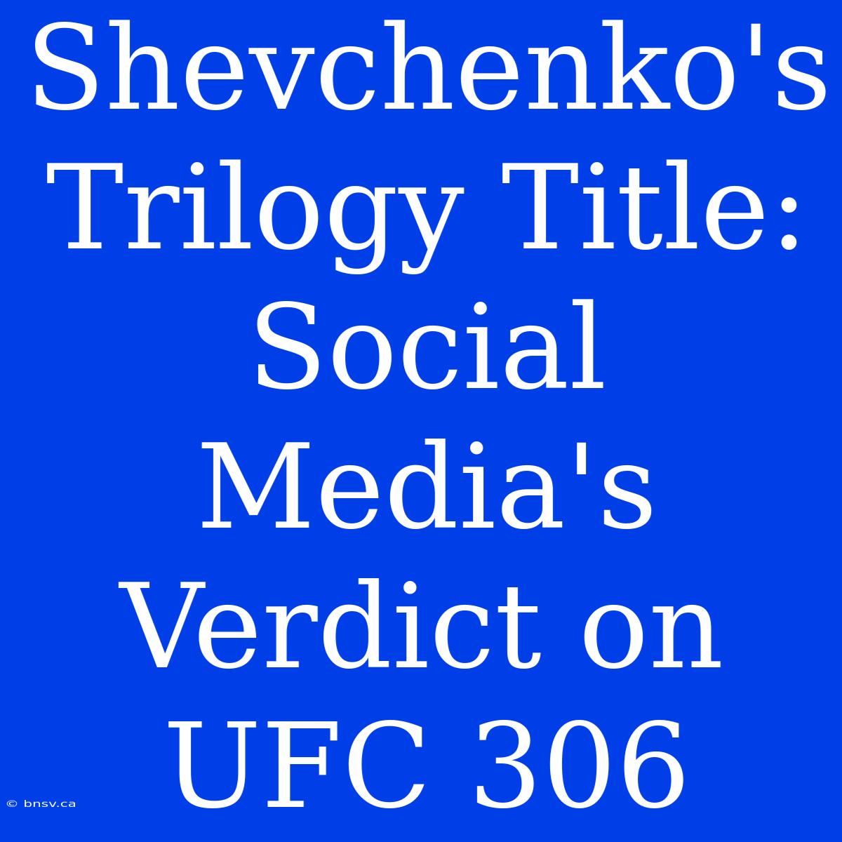 Shevchenko's Trilogy Title: Social Media's Verdict On UFC 306