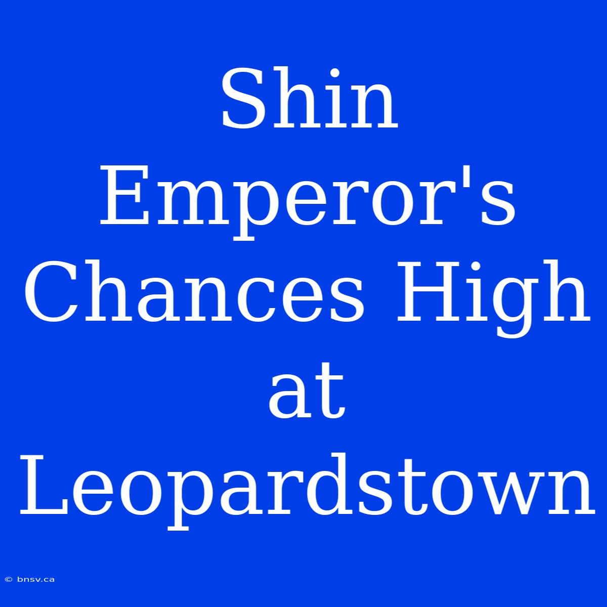 Shin Emperor's Chances High At Leopardstown