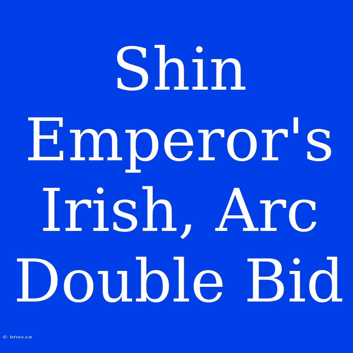 Shin Emperor's Irish, Arc Double Bid