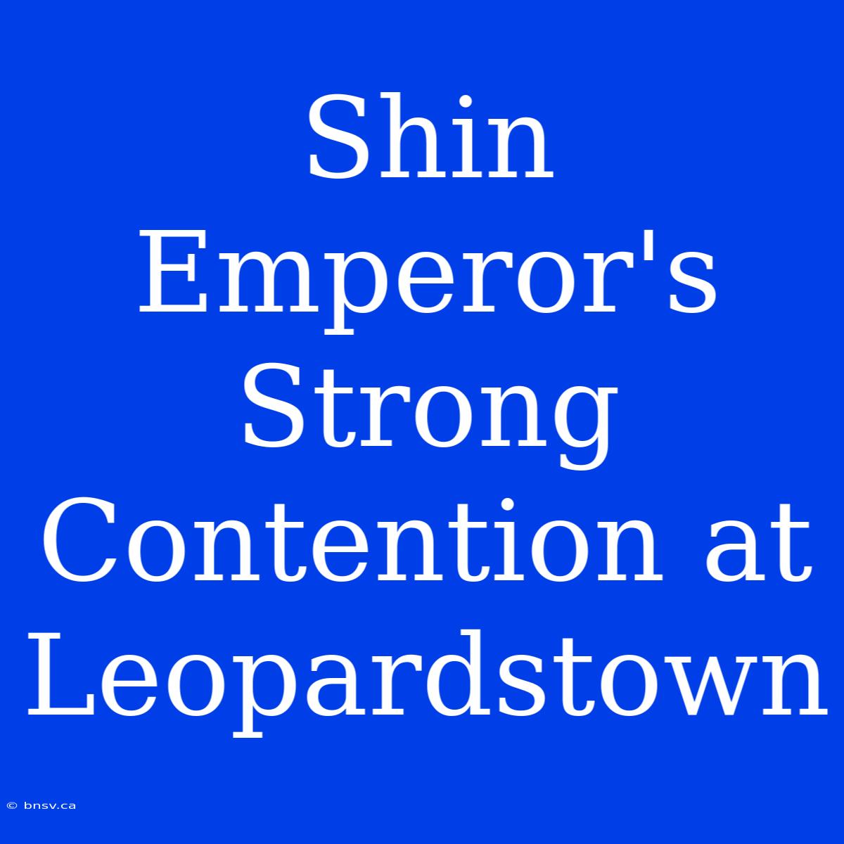 Shin Emperor's Strong Contention At Leopardstown