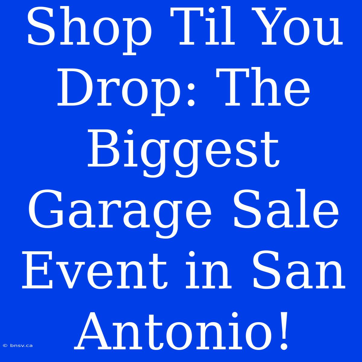 Shop Til You Drop: The Biggest Garage Sale Event In San Antonio!