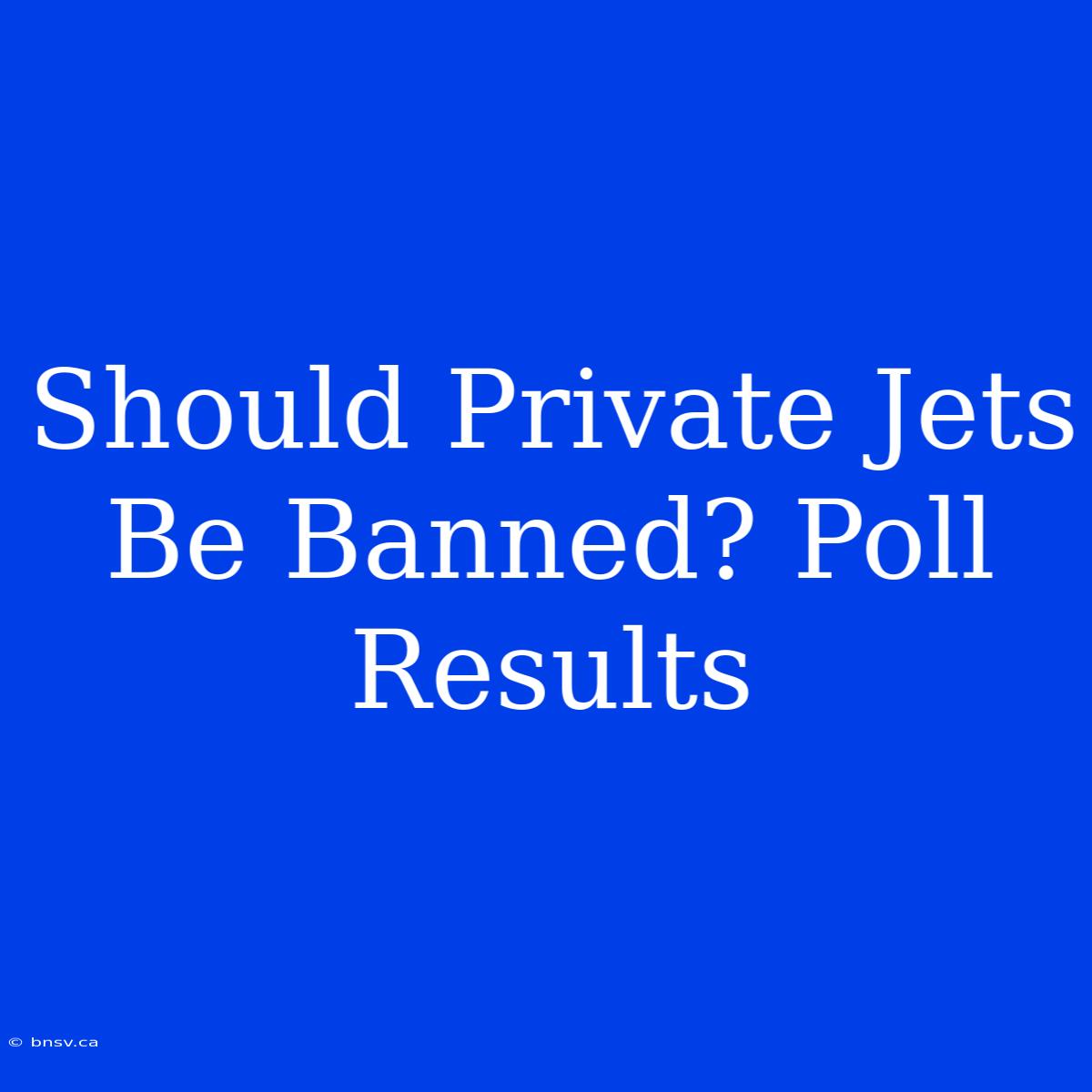 Should Private Jets Be Banned? Poll Results