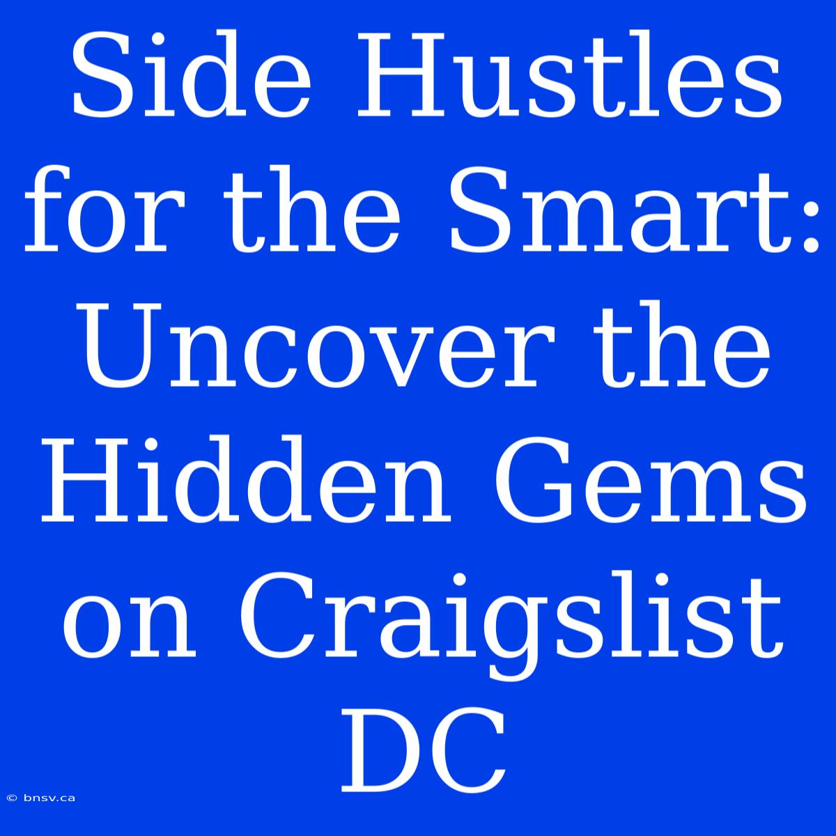 Side Hustles For The Smart: Uncover The Hidden Gems On Craigslist DC