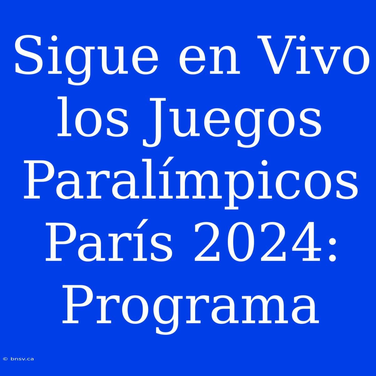 Sigue En Vivo Los Juegos Paralímpicos París 2024: Programa