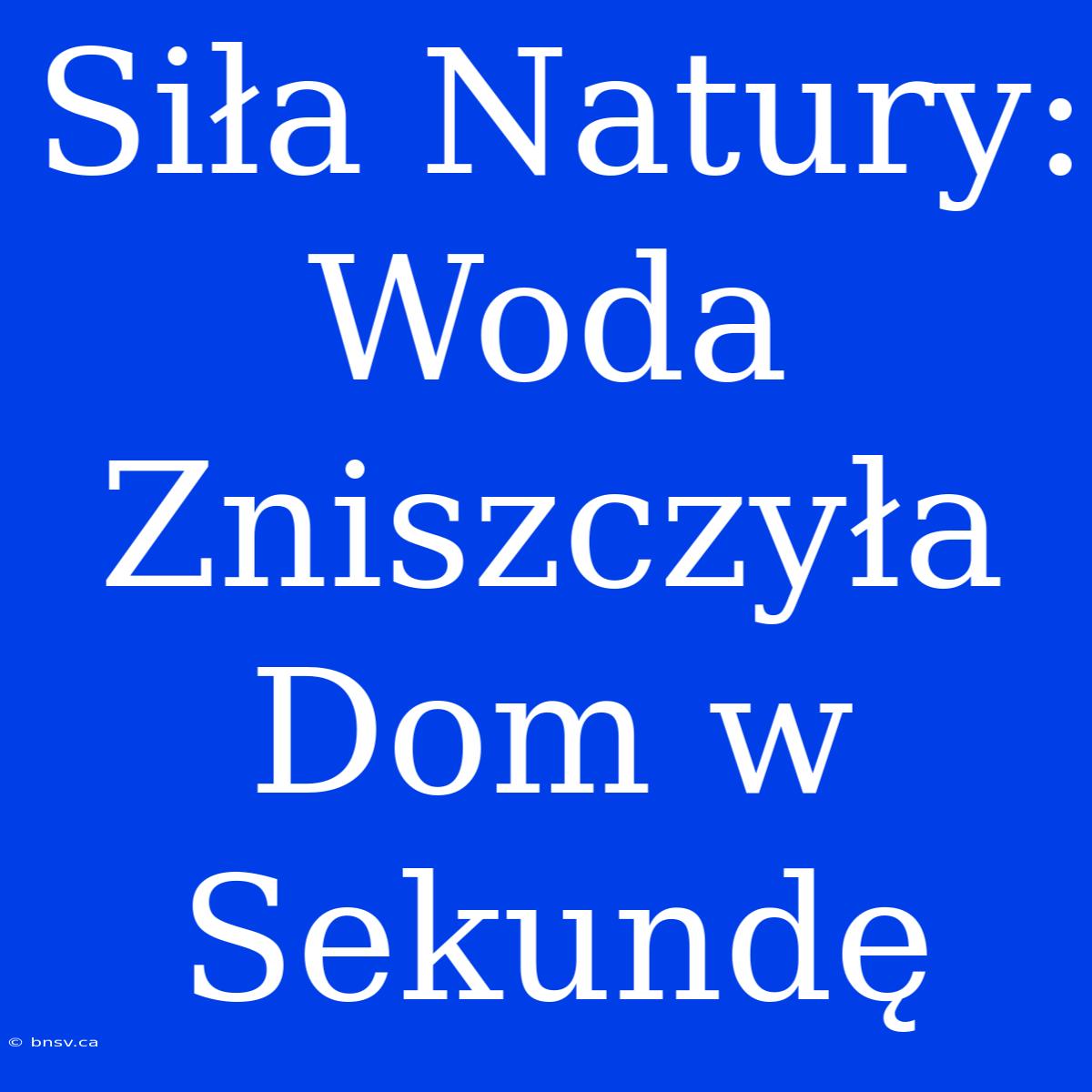 Siła Natury: Woda Zniszczyła Dom W Sekundę