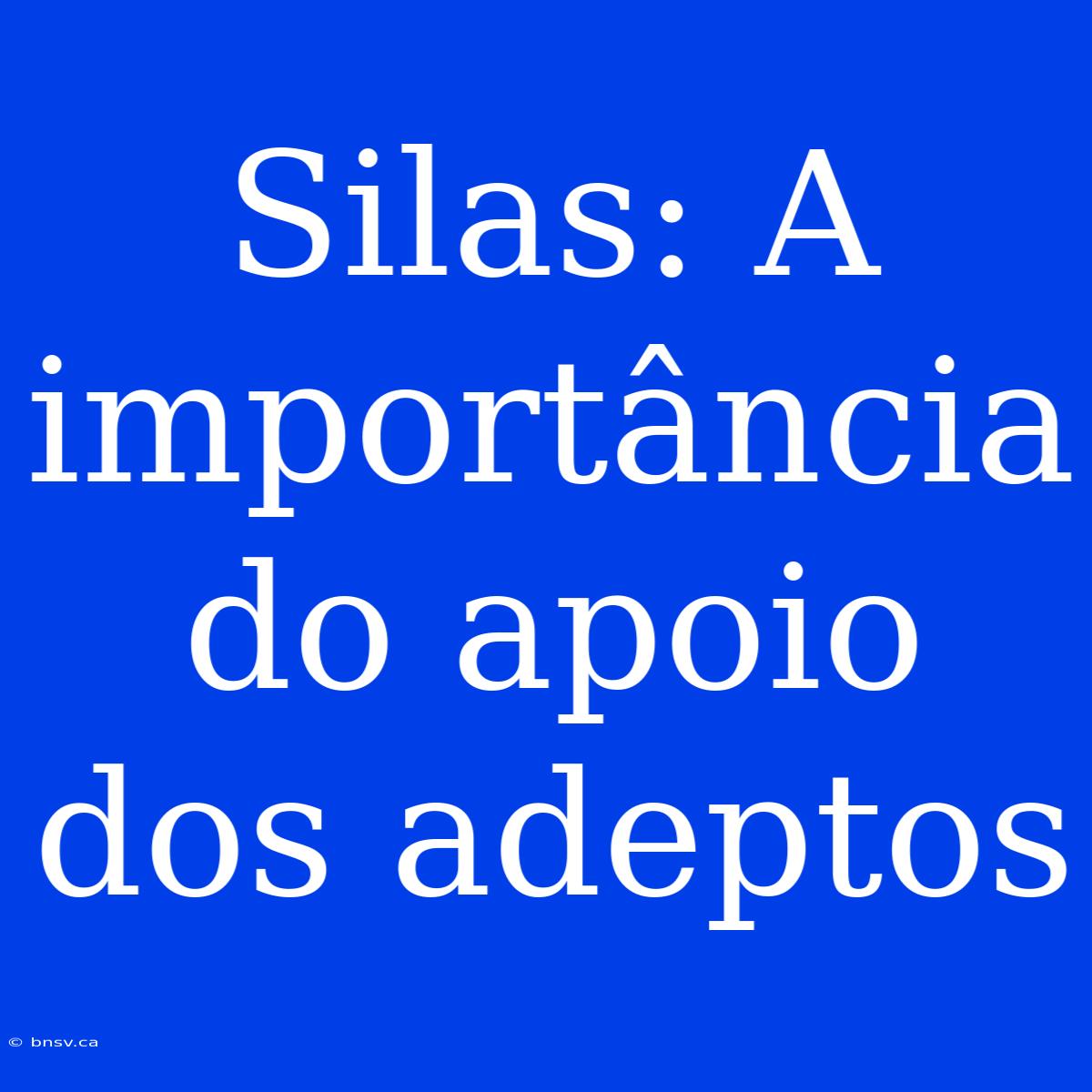 Silas: A Importância Do Apoio Dos Adeptos