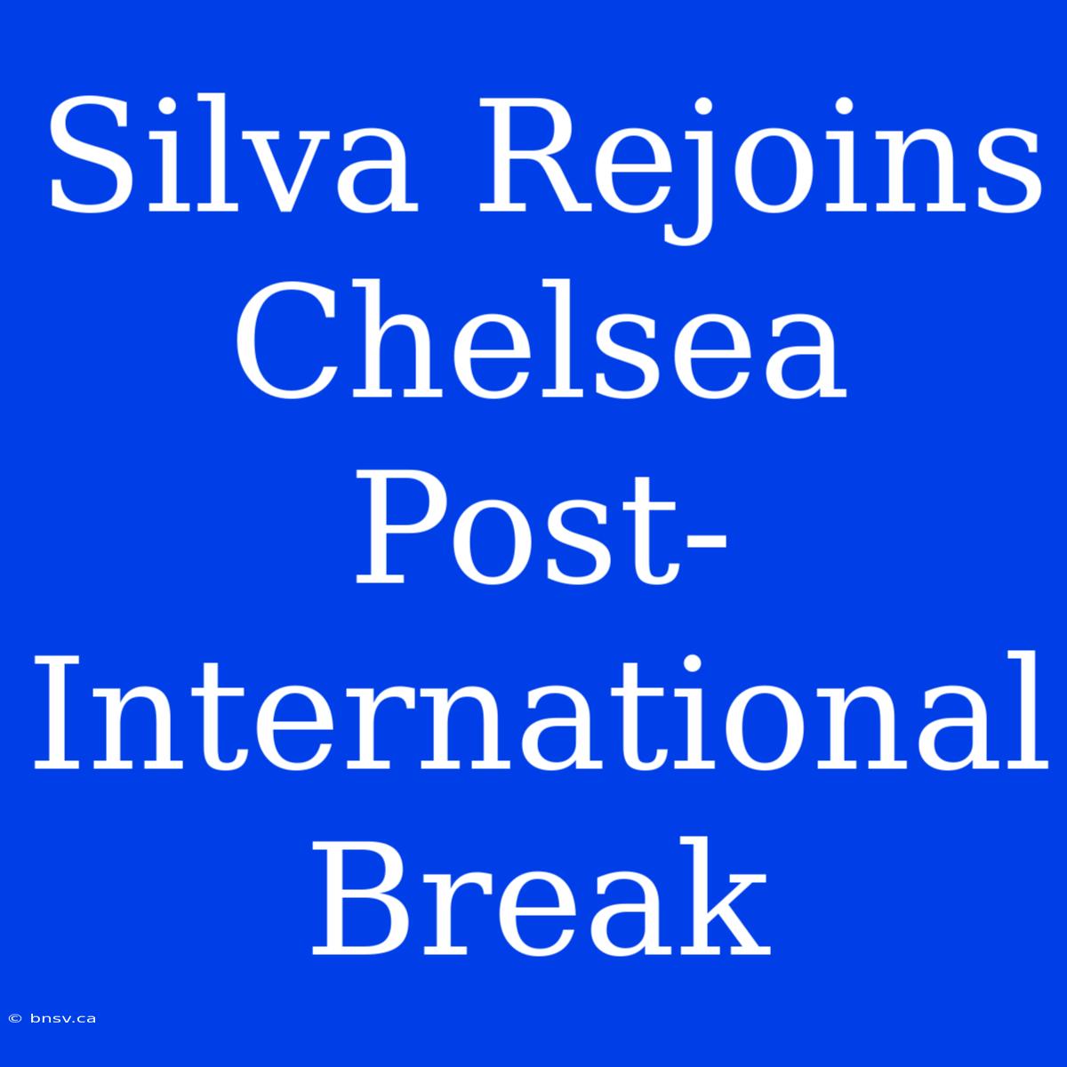 Silva Rejoins Chelsea Post-International Break