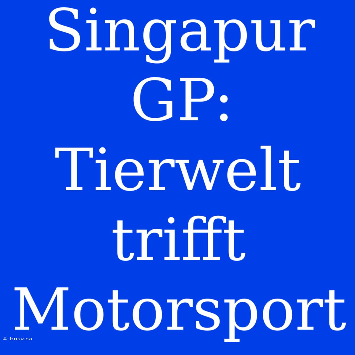 Singapur GP: Tierwelt Trifft Motorsport