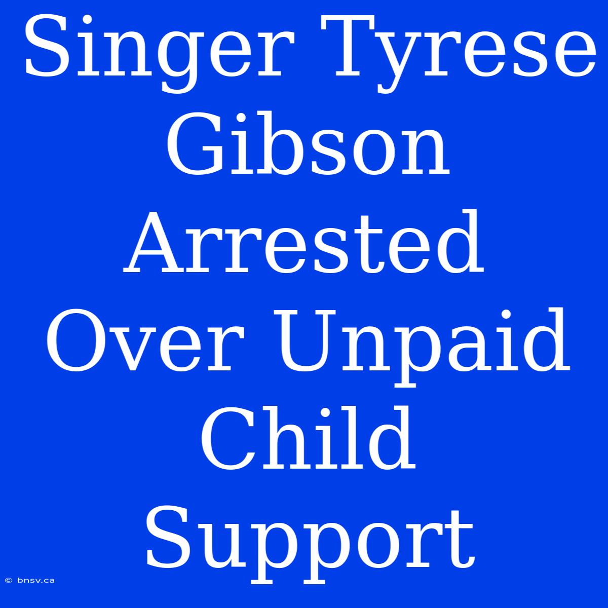 Singer Tyrese Gibson Arrested Over Unpaid Child Support