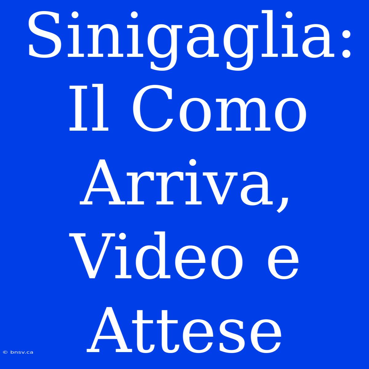 Sinigaglia: Il Como Arriva, Video E Attese