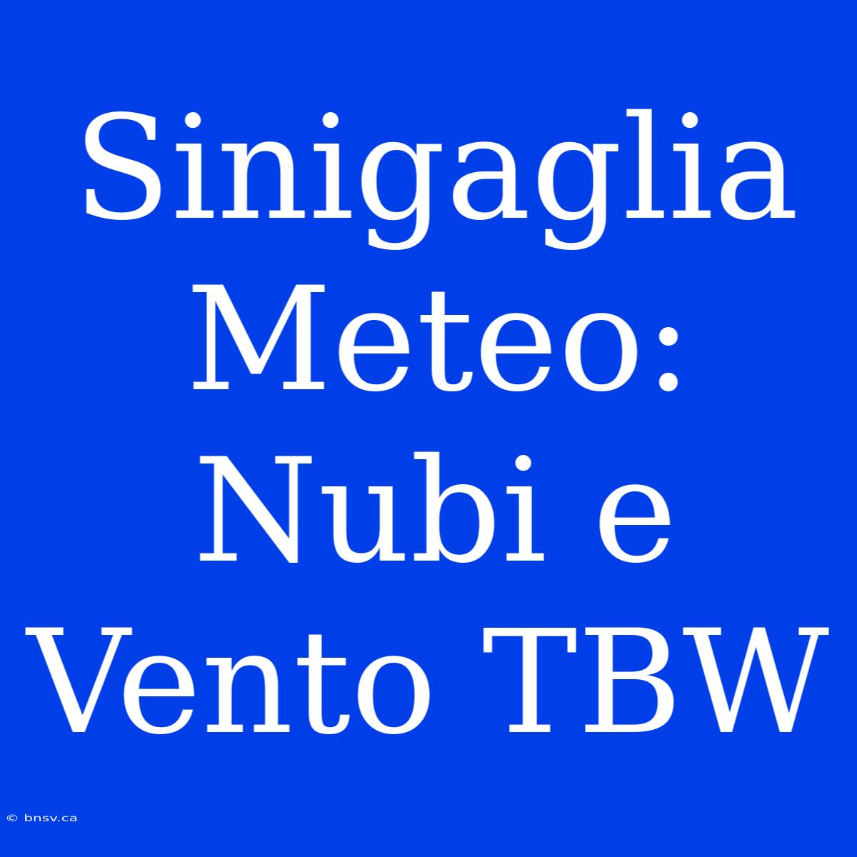 Sinigaglia Meteo: Nubi E Vento TBW