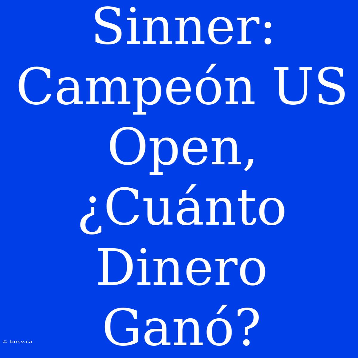 Sinner: Campeón US Open, ¿Cuánto Dinero Ganó?