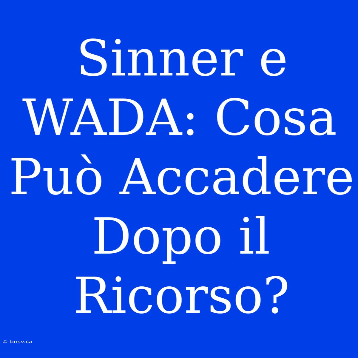 Sinner E WADA: Cosa Può Accadere Dopo Il Ricorso?