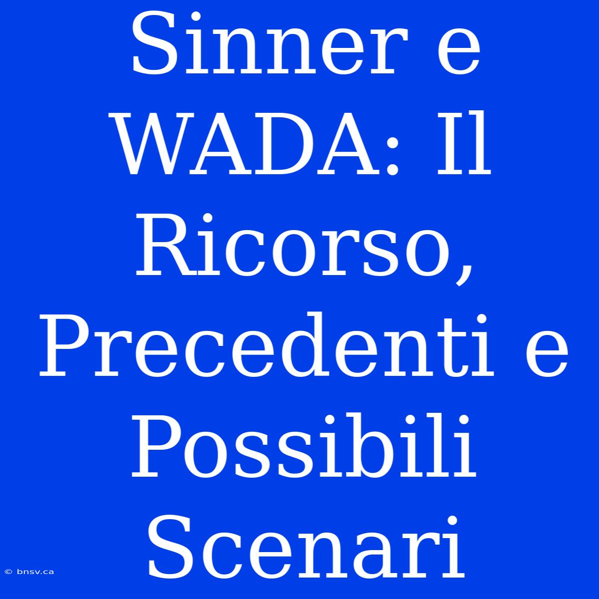 Sinner E WADA: Il Ricorso, Precedenti E Possibili Scenari