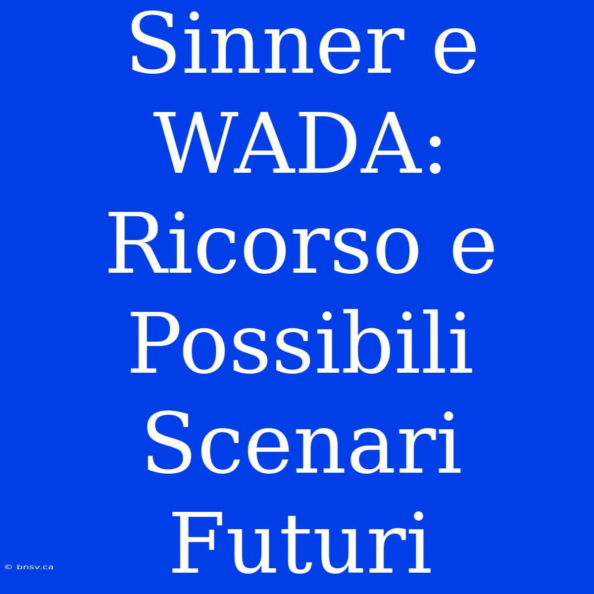 Sinner E WADA: Ricorso E Possibili Scenari Futuri