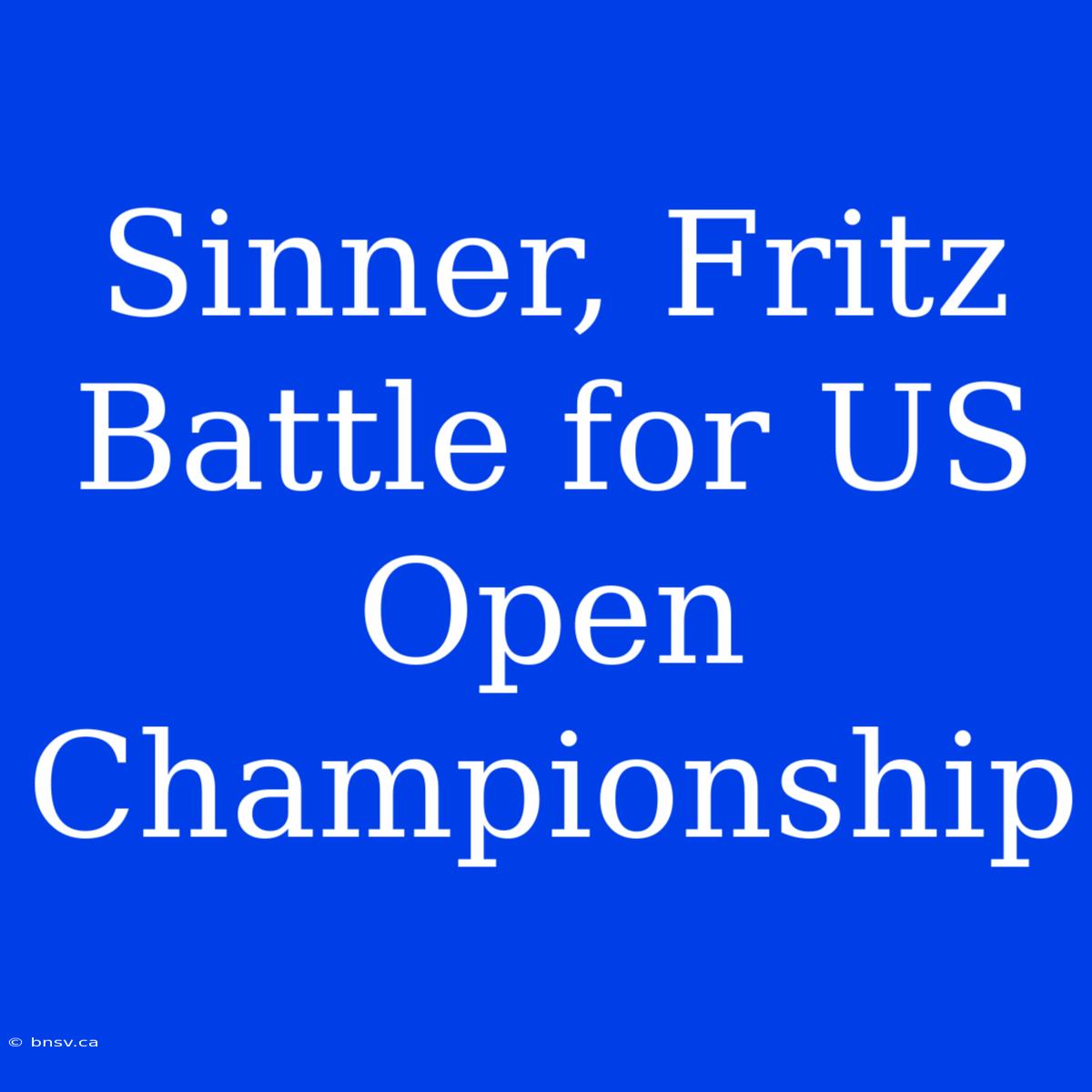 Sinner, Fritz Battle For US Open Championship