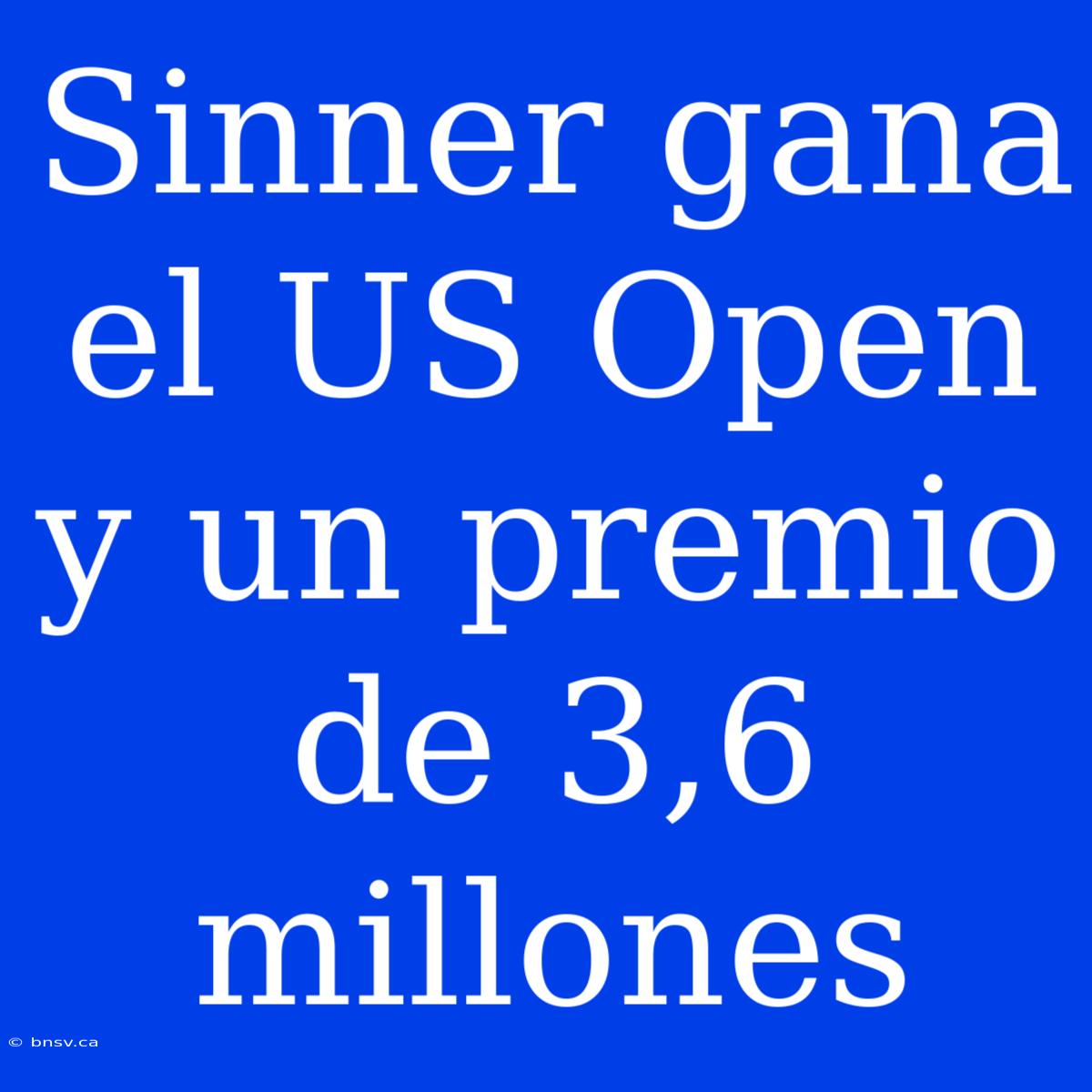 Sinner Gana El US Open Y Un Premio De 3,6 Millones