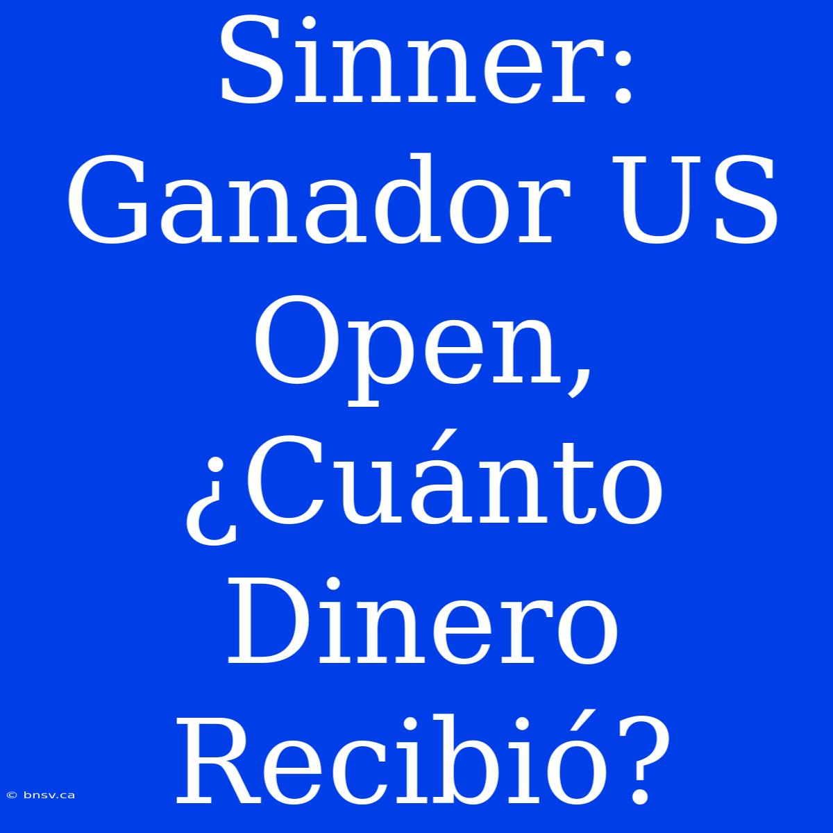 Sinner: Ganador US Open, ¿Cuánto Dinero Recibió?