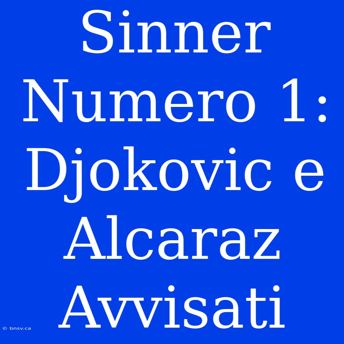 Sinner Numero 1: Djokovic E Alcaraz Avvisati