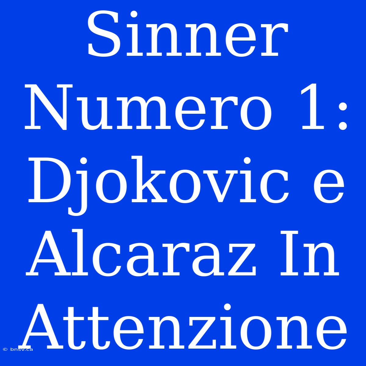 Sinner Numero 1: Djokovic E Alcaraz In Attenzione