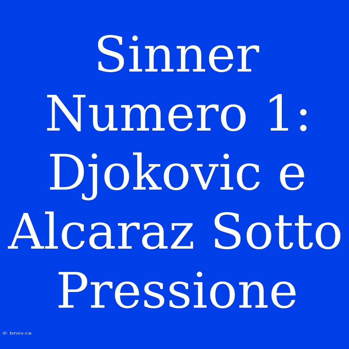 Sinner Numero 1: Djokovic E Alcaraz Sotto Pressione