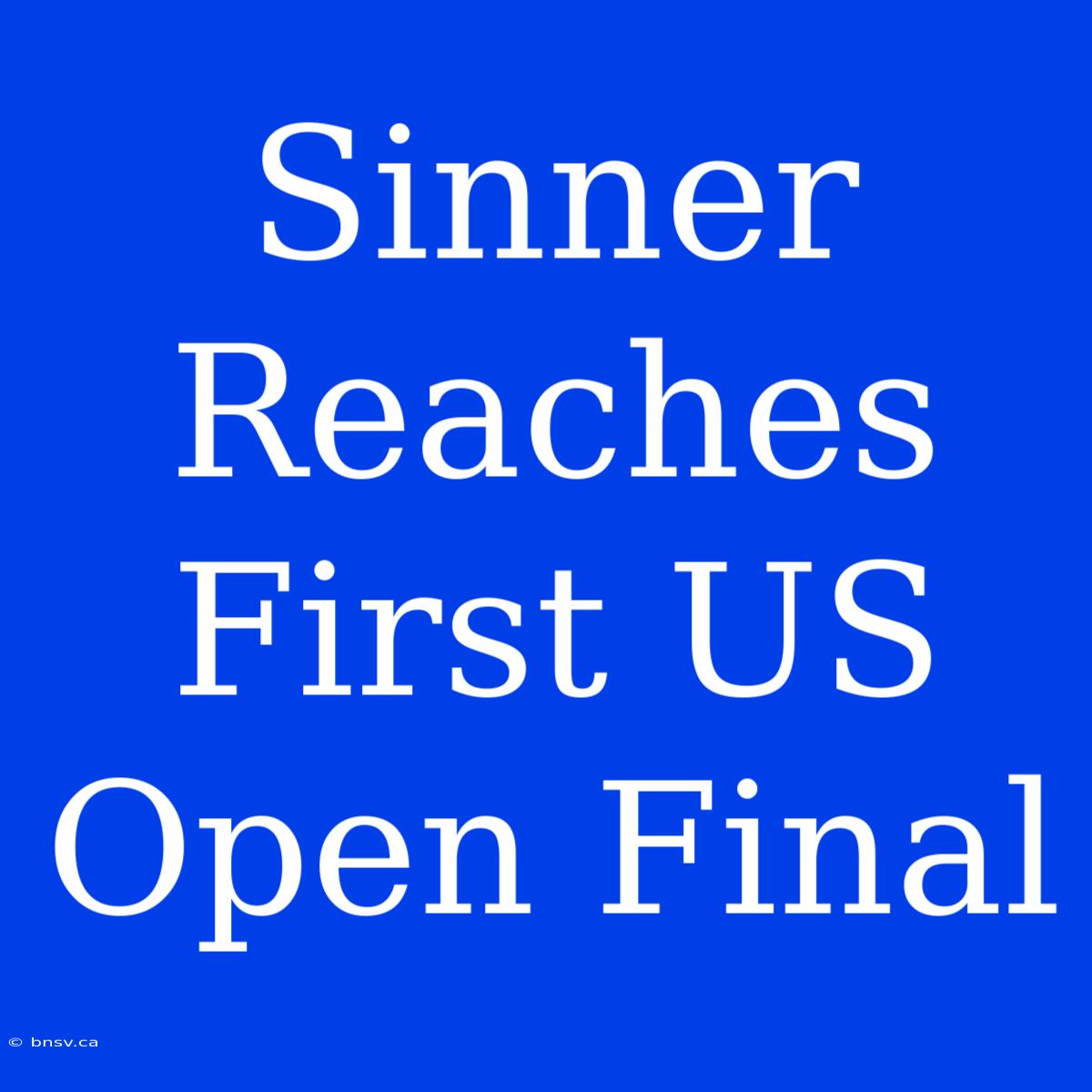 Sinner Reaches First US Open Final