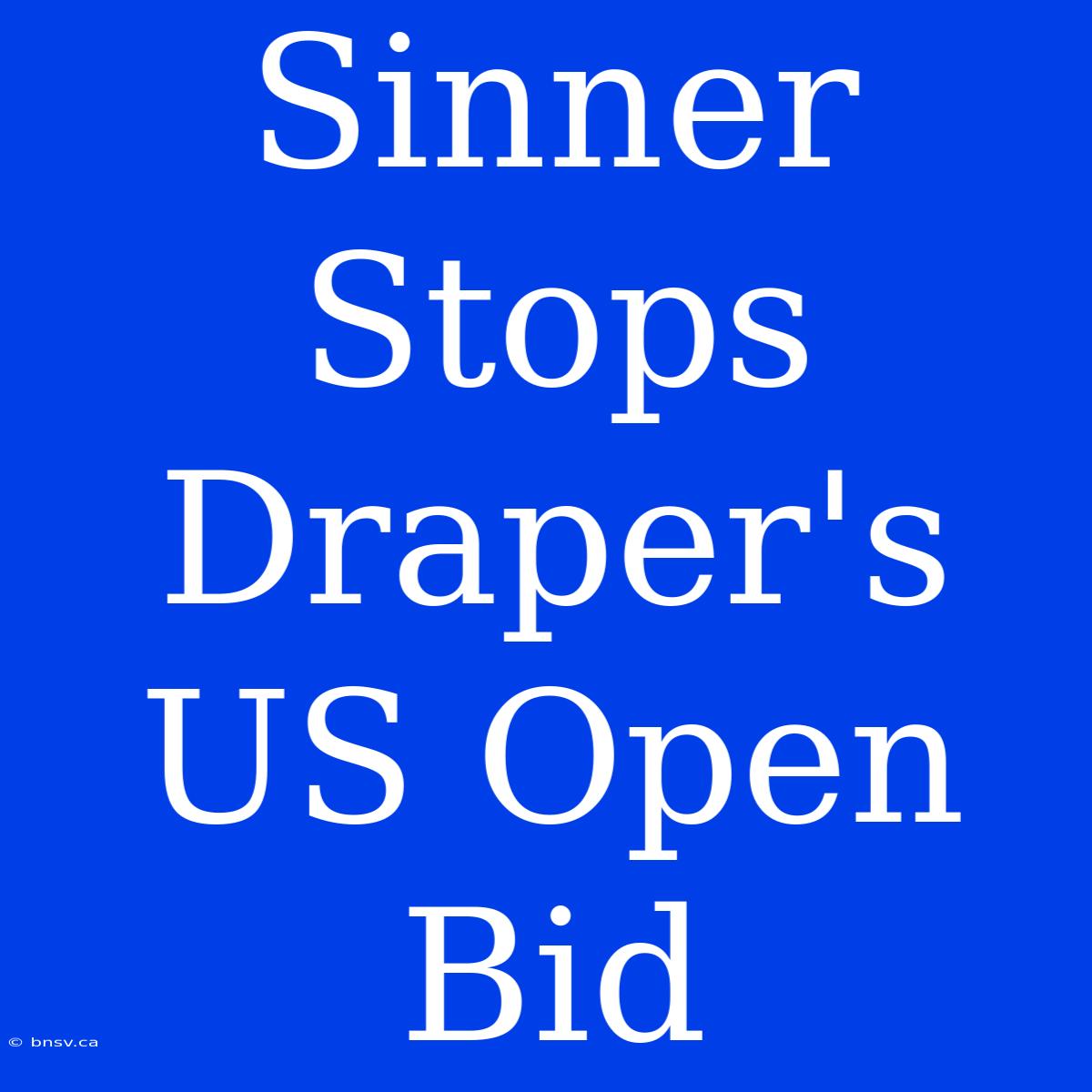 Sinner Stops Draper's US Open Bid