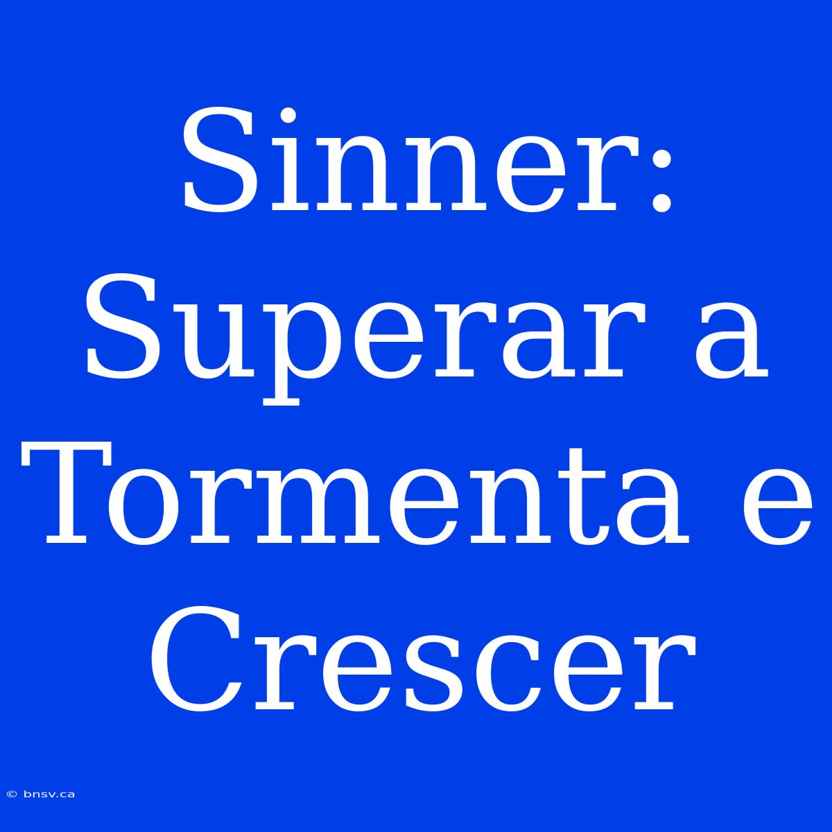 Sinner: Superar A Tormenta E Crescer