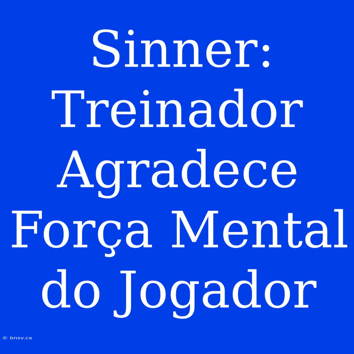 Sinner: Treinador Agradece Força Mental Do Jogador