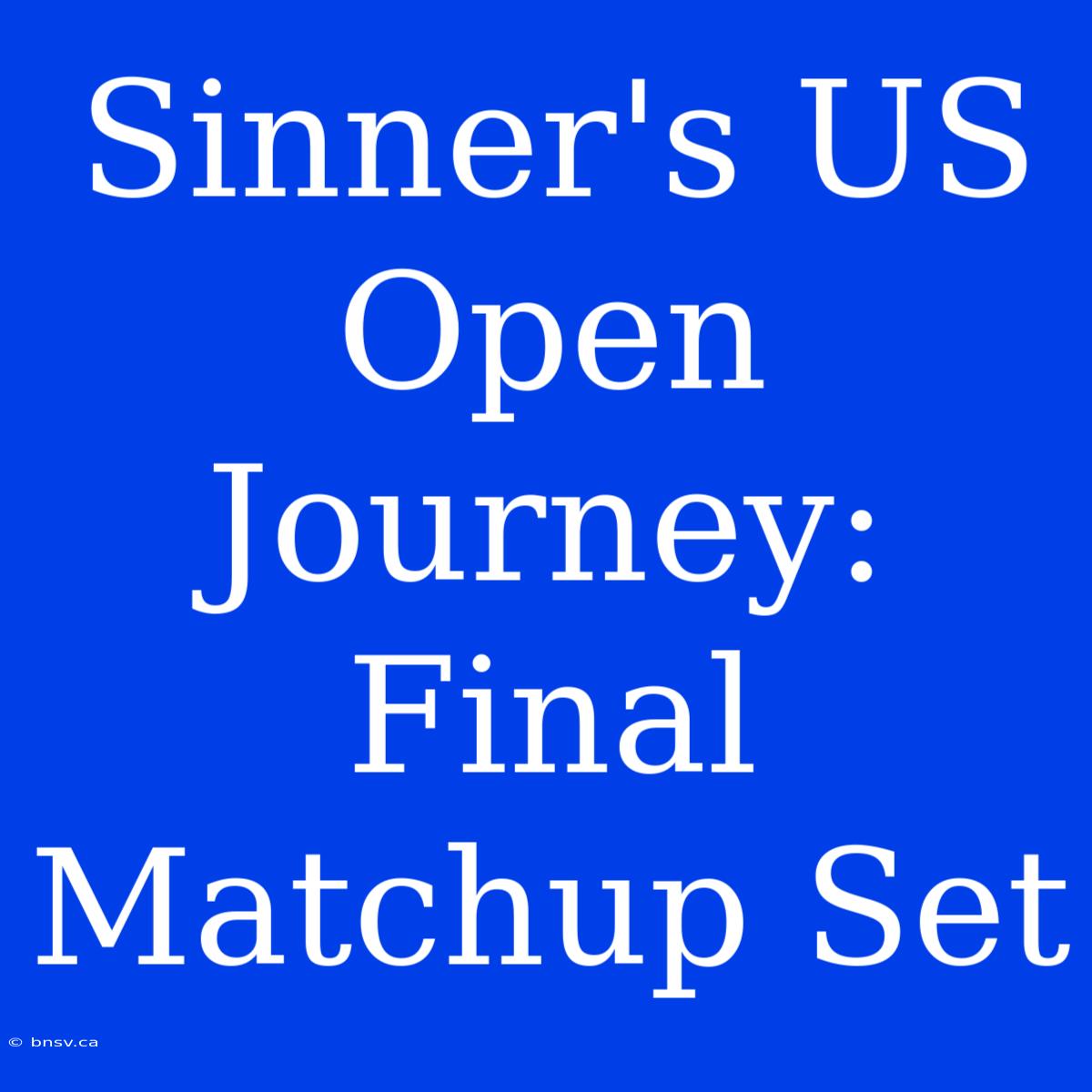 Sinner's US Open Journey:  Final Matchup Set