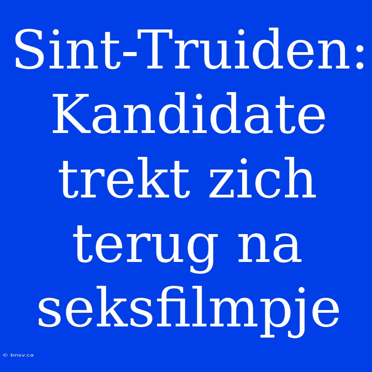 Sint-Truiden: Kandidate Trekt Zich Terug Na Seksfilmpje