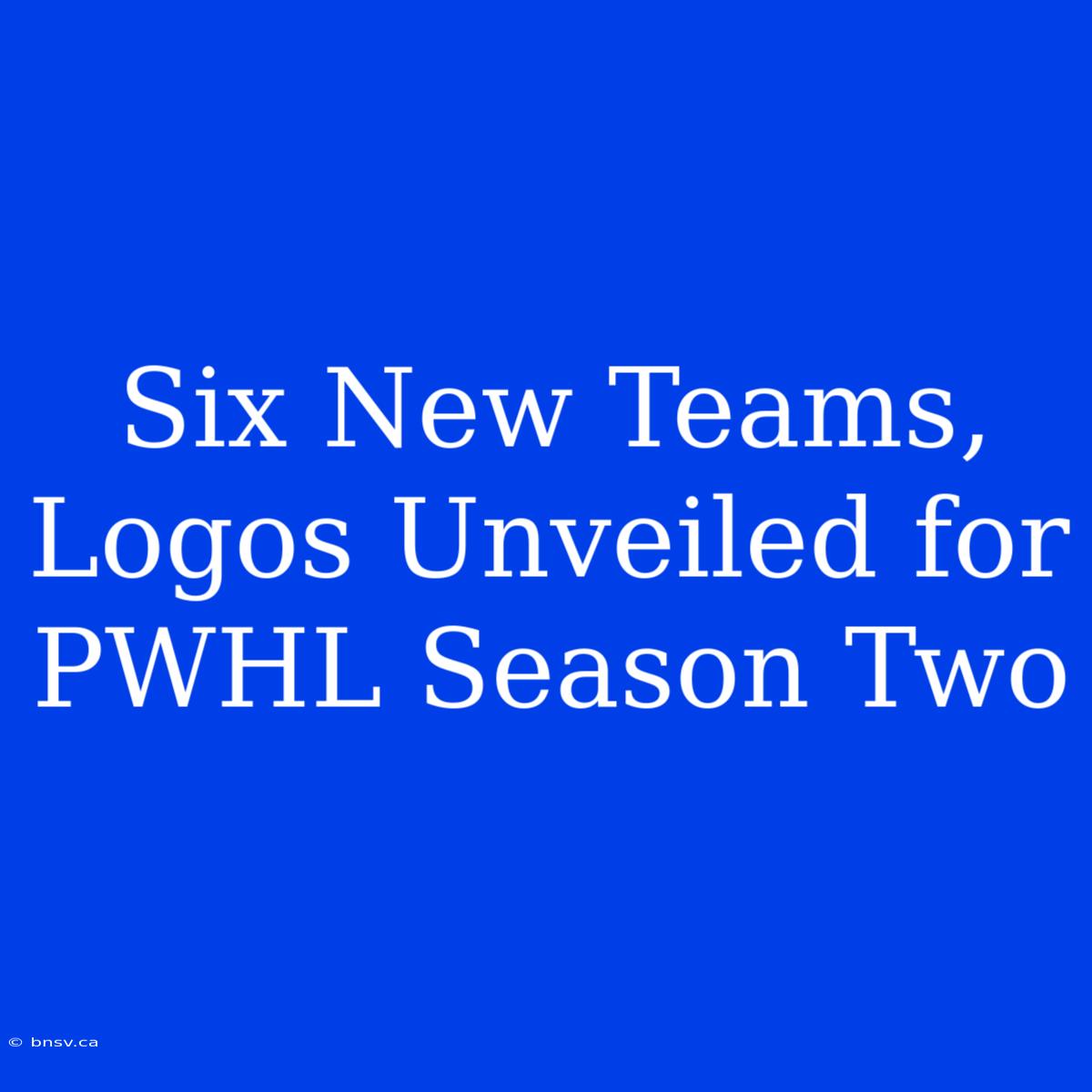 Six New Teams, Logos Unveiled For PWHL Season Two