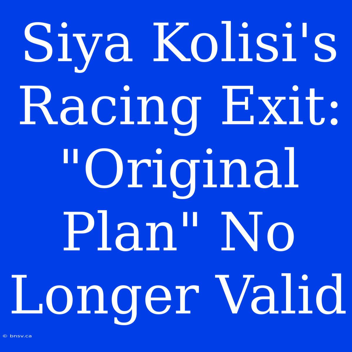 Siya Kolisi's Racing Exit: 