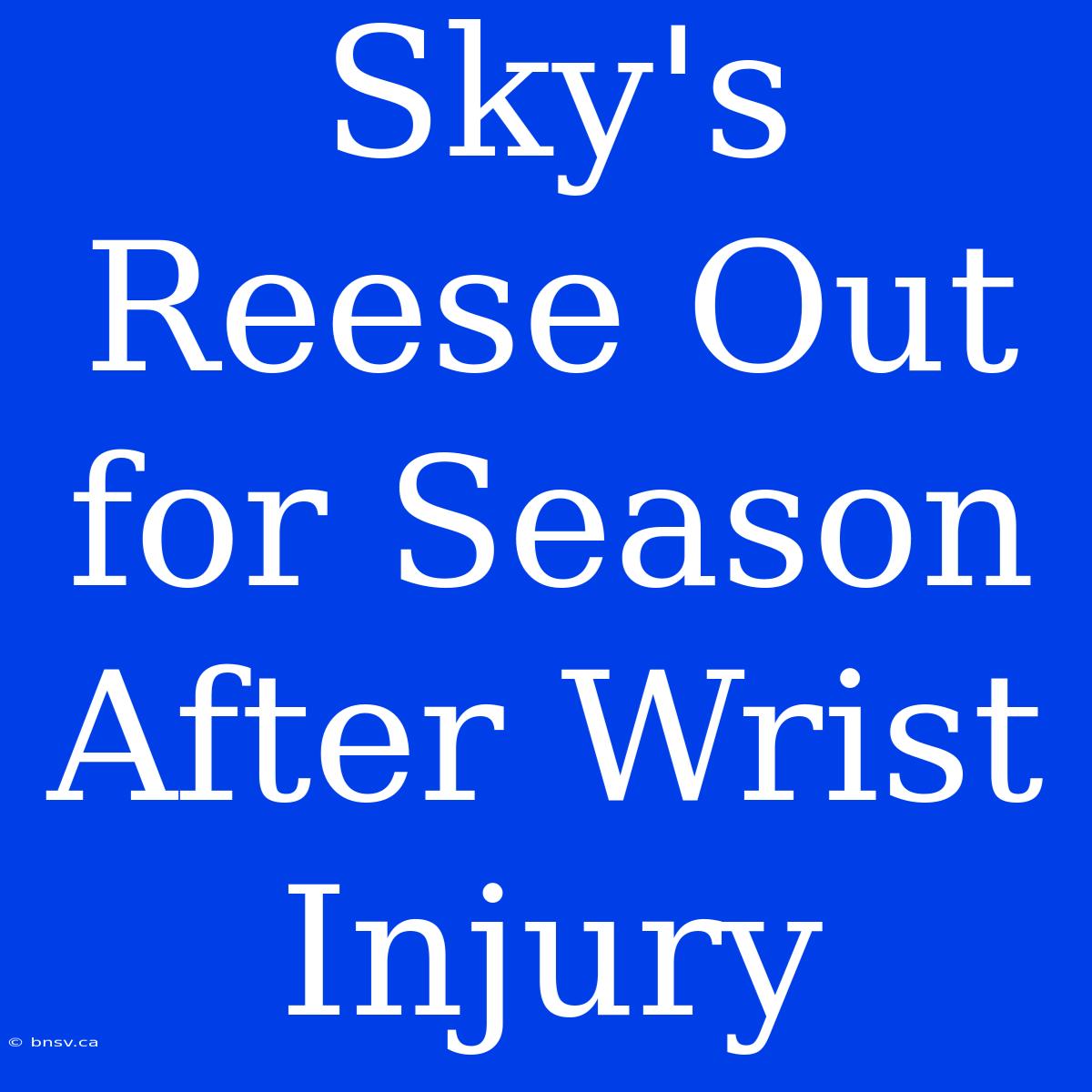 Sky's Reese Out For Season After Wrist Injury