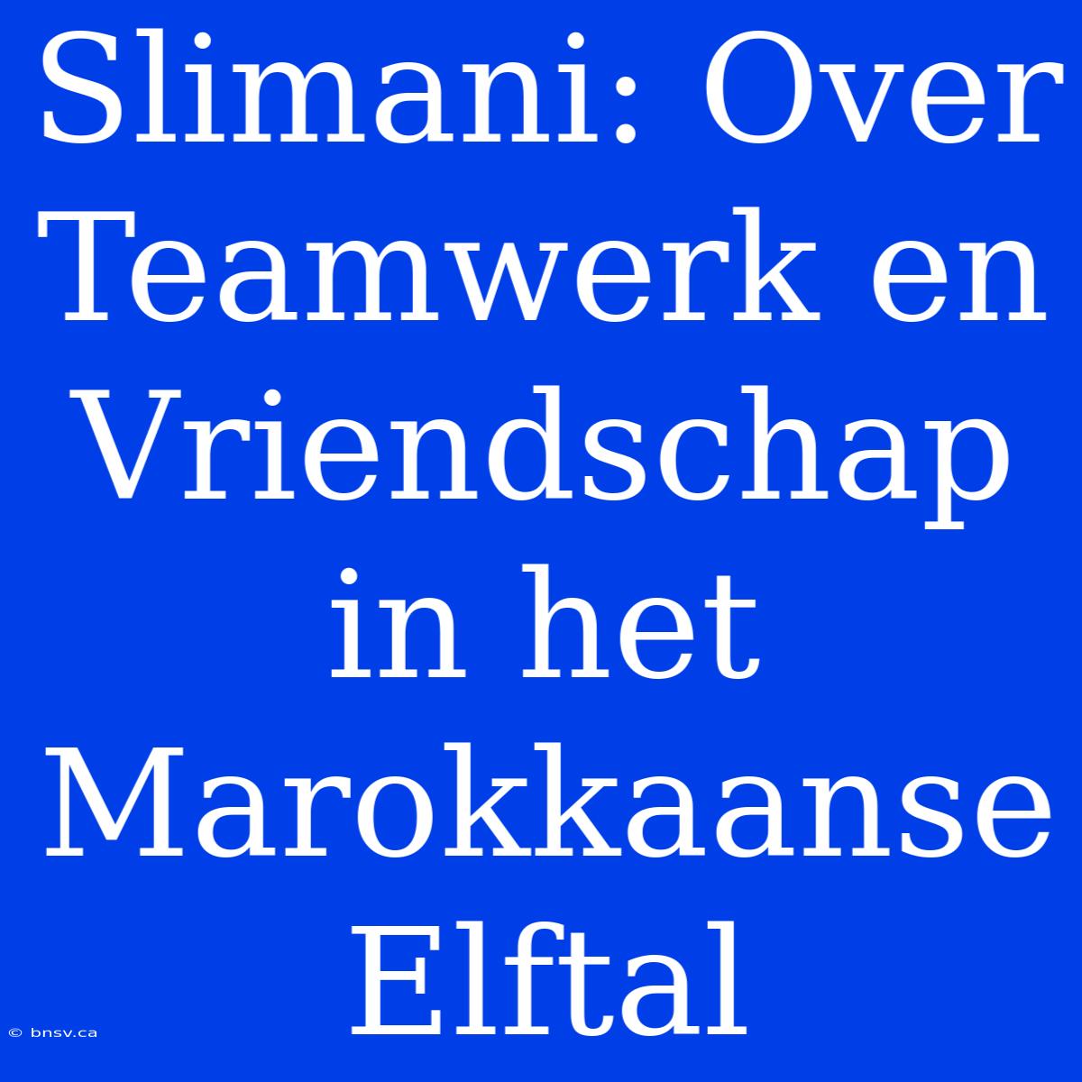 Slimani: Over Teamwerk En Vriendschap In Het Marokkaanse Elftal