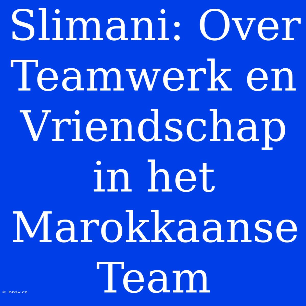 Slimani: Over Teamwerk En Vriendschap In Het Marokkaanse Team