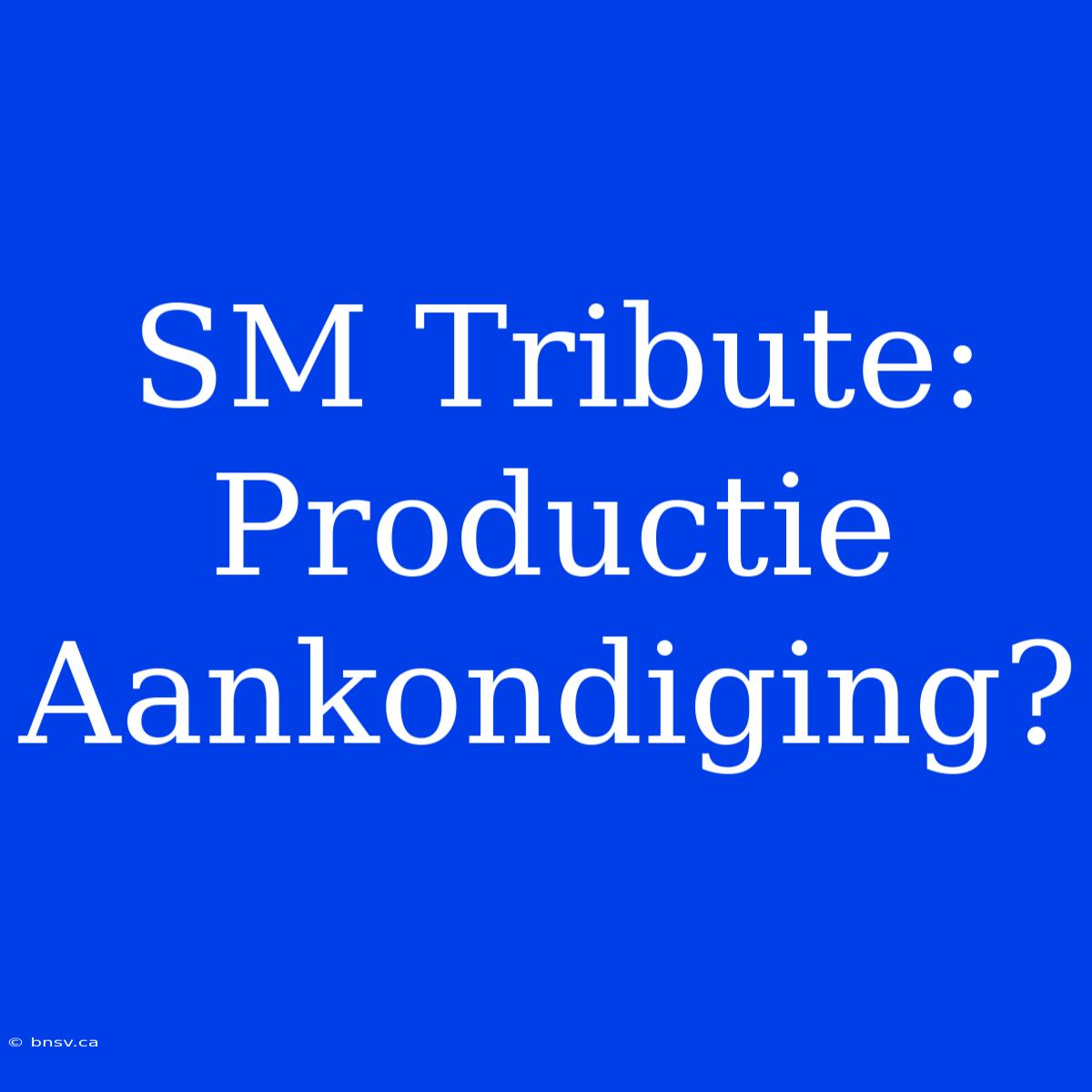 SM Tribute: Productie Aankondiging?