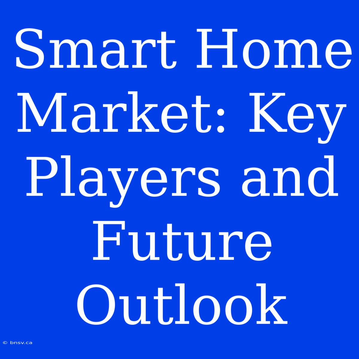 Smart Home Market: Key Players And Future Outlook