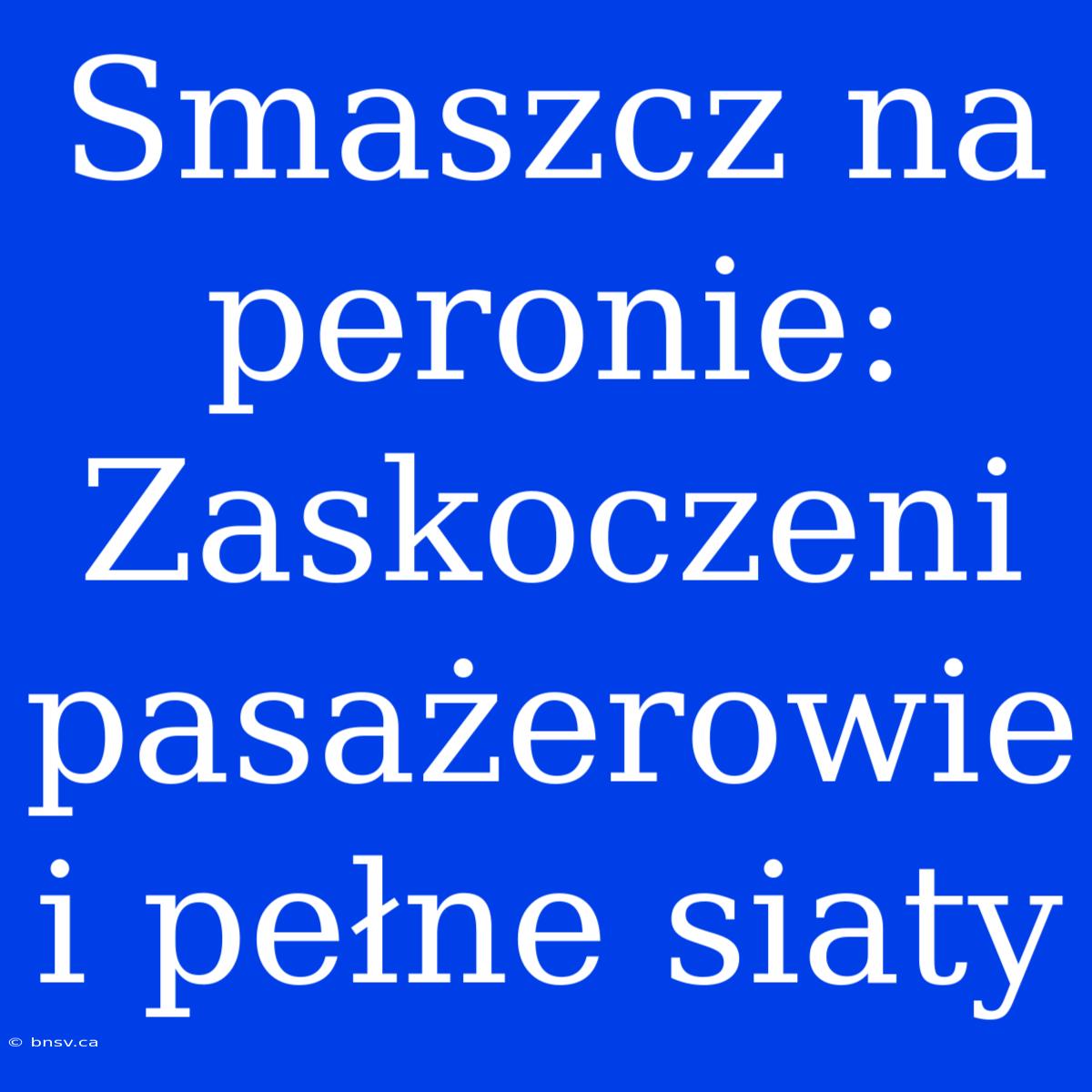 Smaszcz Na Peronie: Zaskoczeni Pasażerowie I Pełne Siaty