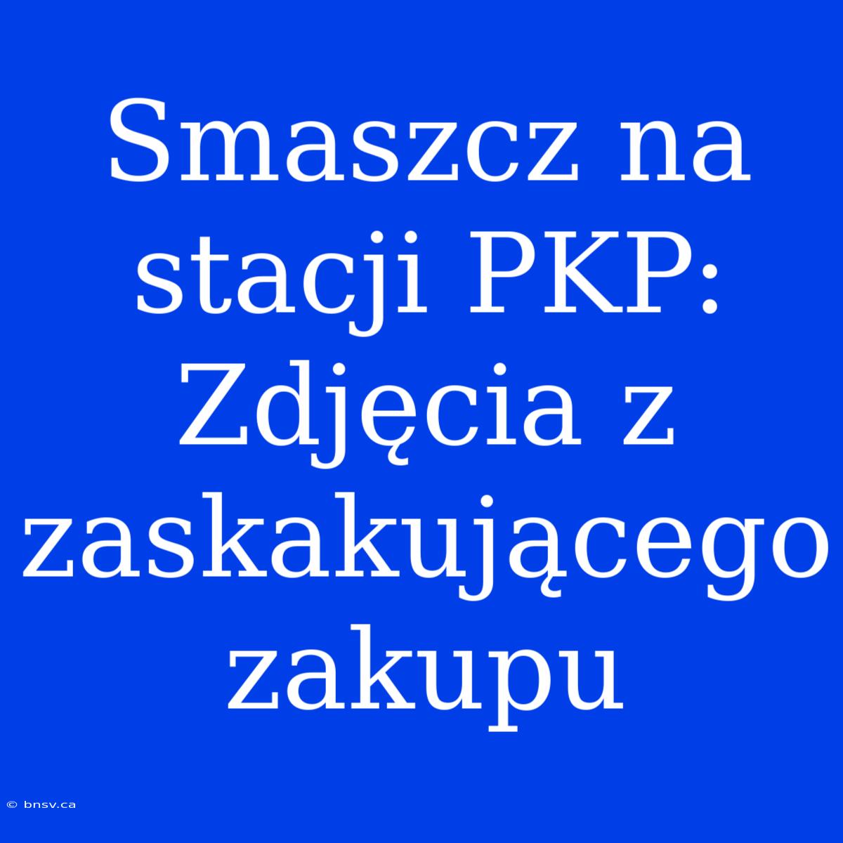 Smaszcz Na Stacji PKP: Zdjęcia Z Zaskakującego Zakupu