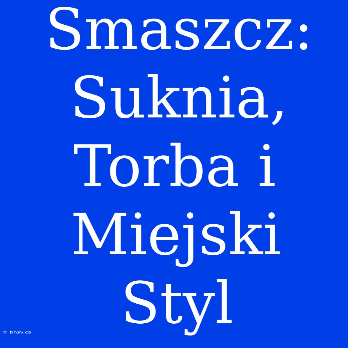 Smaszcz: Suknia, Torba I Miejski Styl