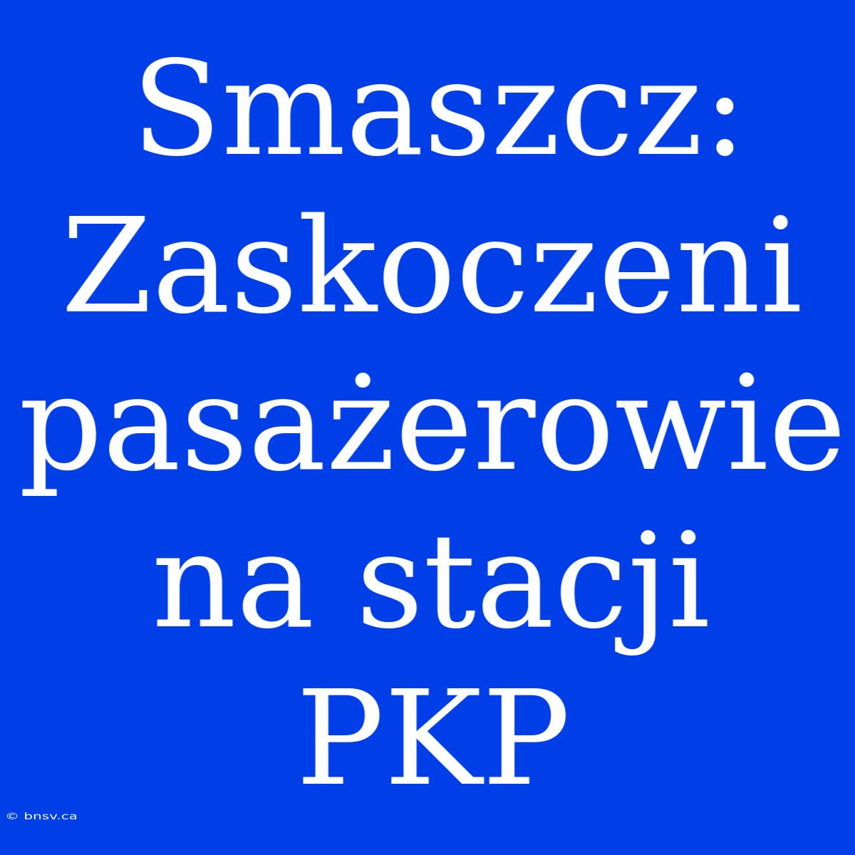 Smaszcz: Zaskoczeni Pasażerowie Na Stacji PKP