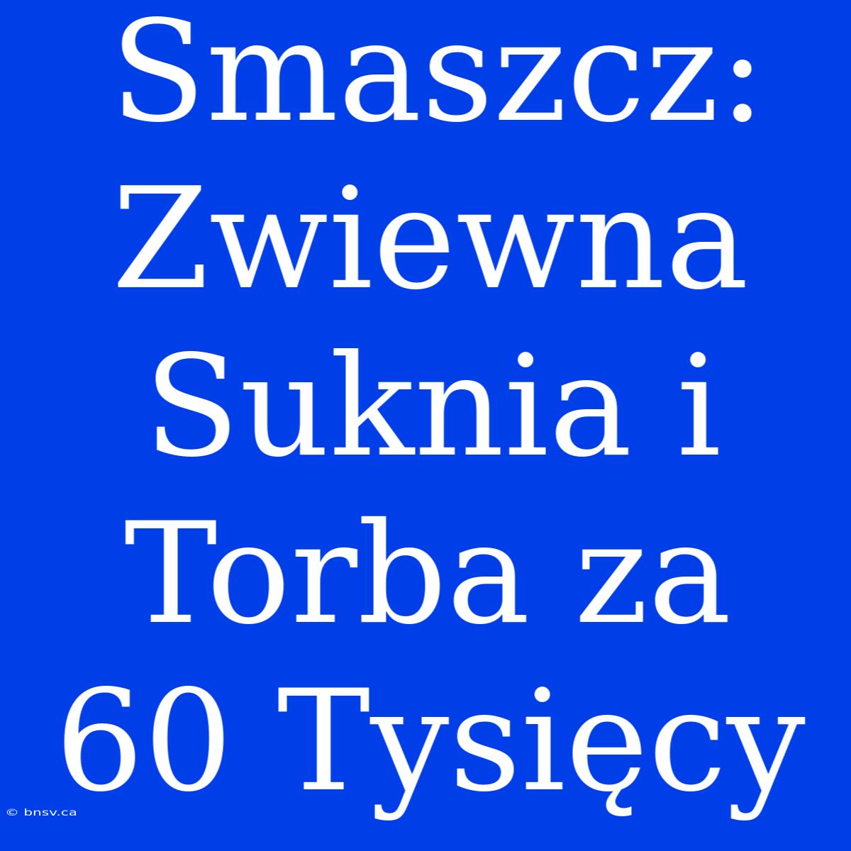 Smaszcz: Zwiewna Suknia I Torba Za 60 Tysięcy