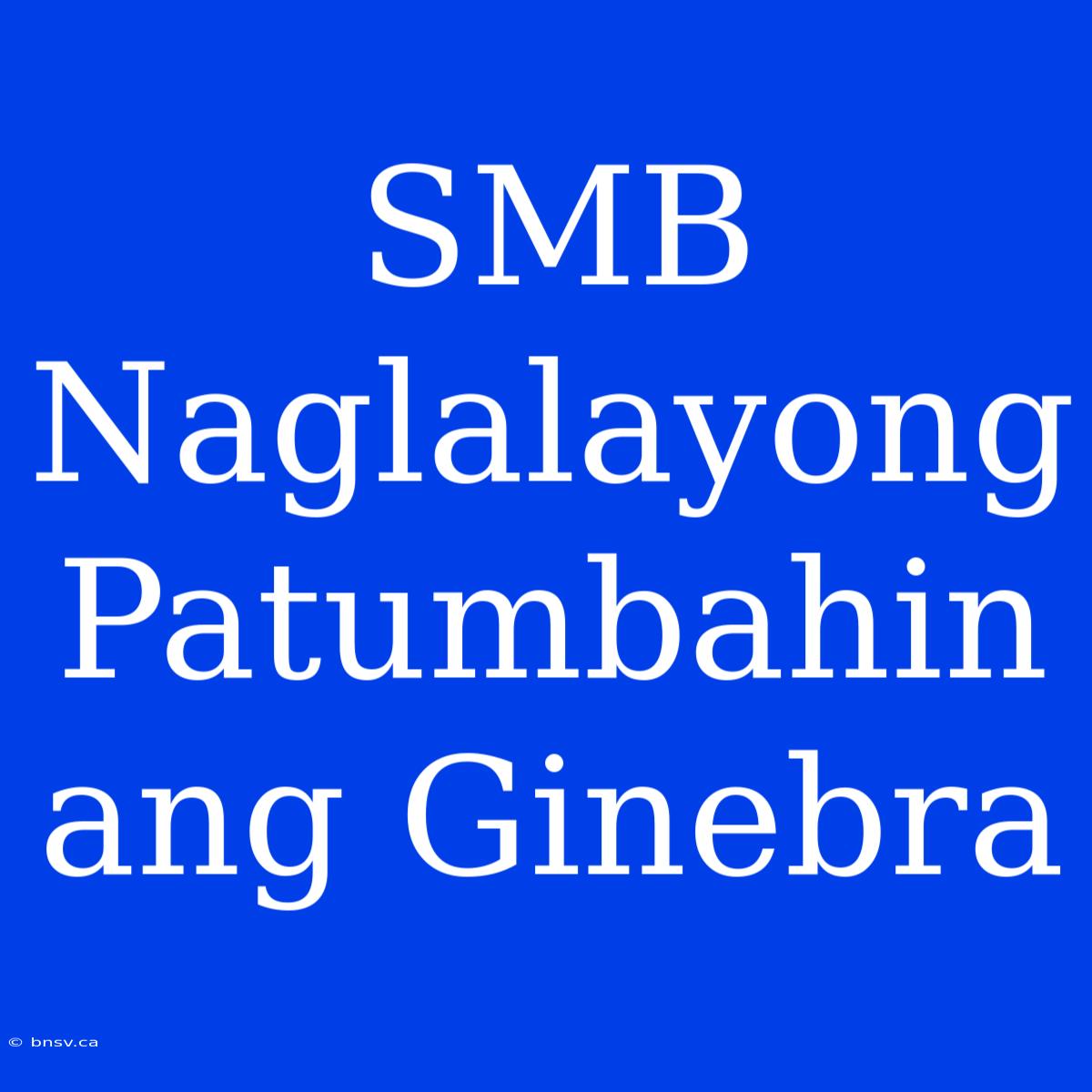 SMB Naglalayong Patumbahin Ang Ginebra