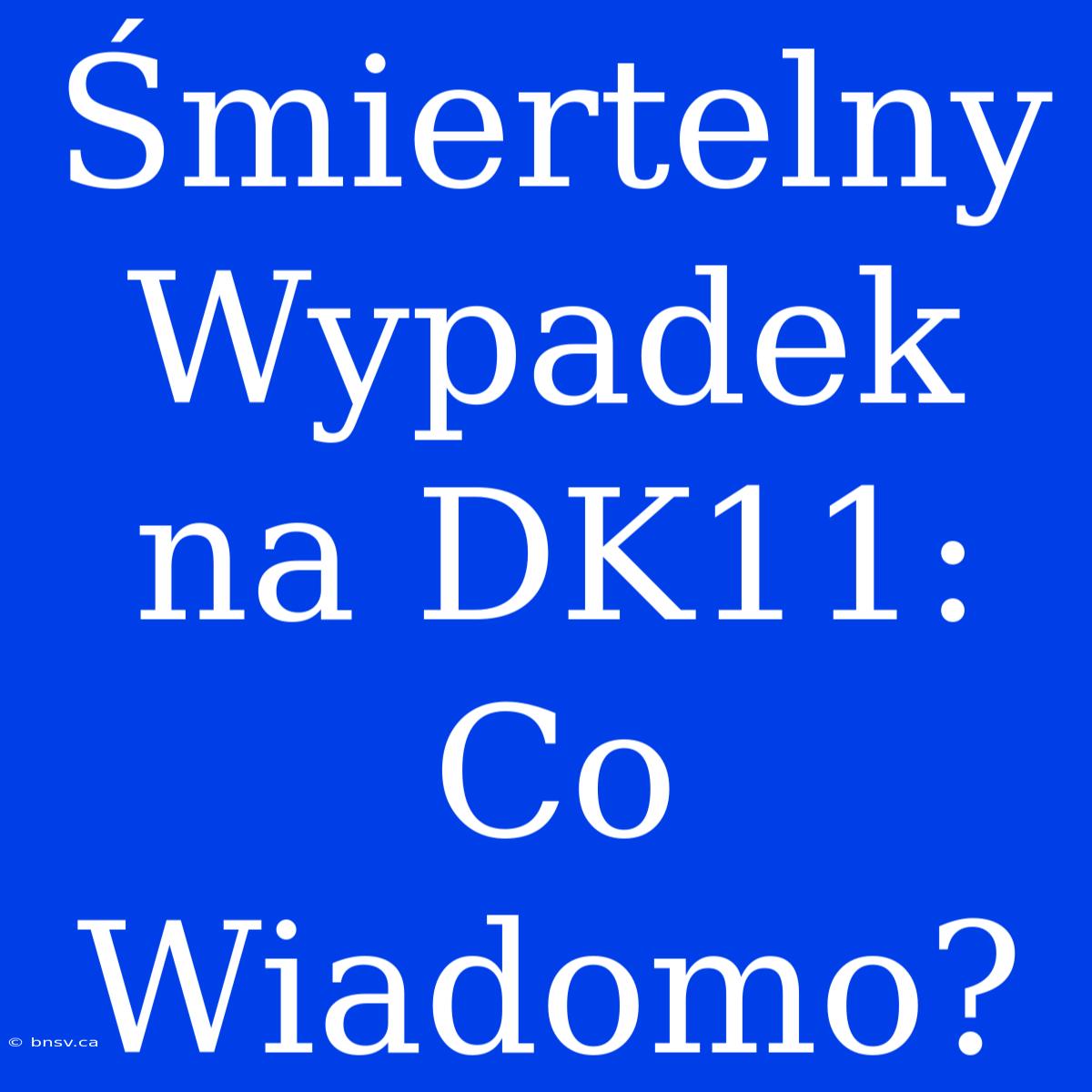 Śmiertelny Wypadek Na DK11:  Co Wiadomo?