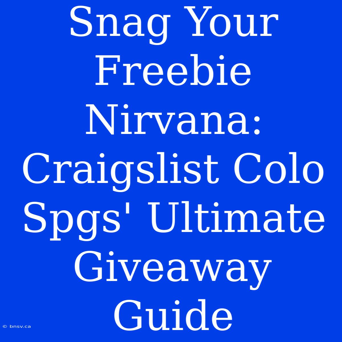 Snag Your Freebie Nirvana: Craigslist Colo Spgs' Ultimate Giveaway Guide