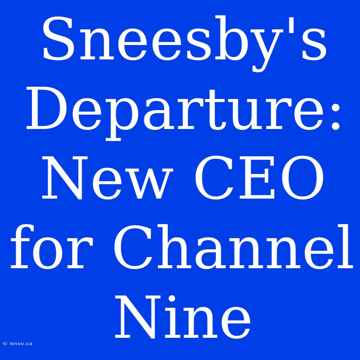 Sneesby's Departure: New CEO For Channel Nine