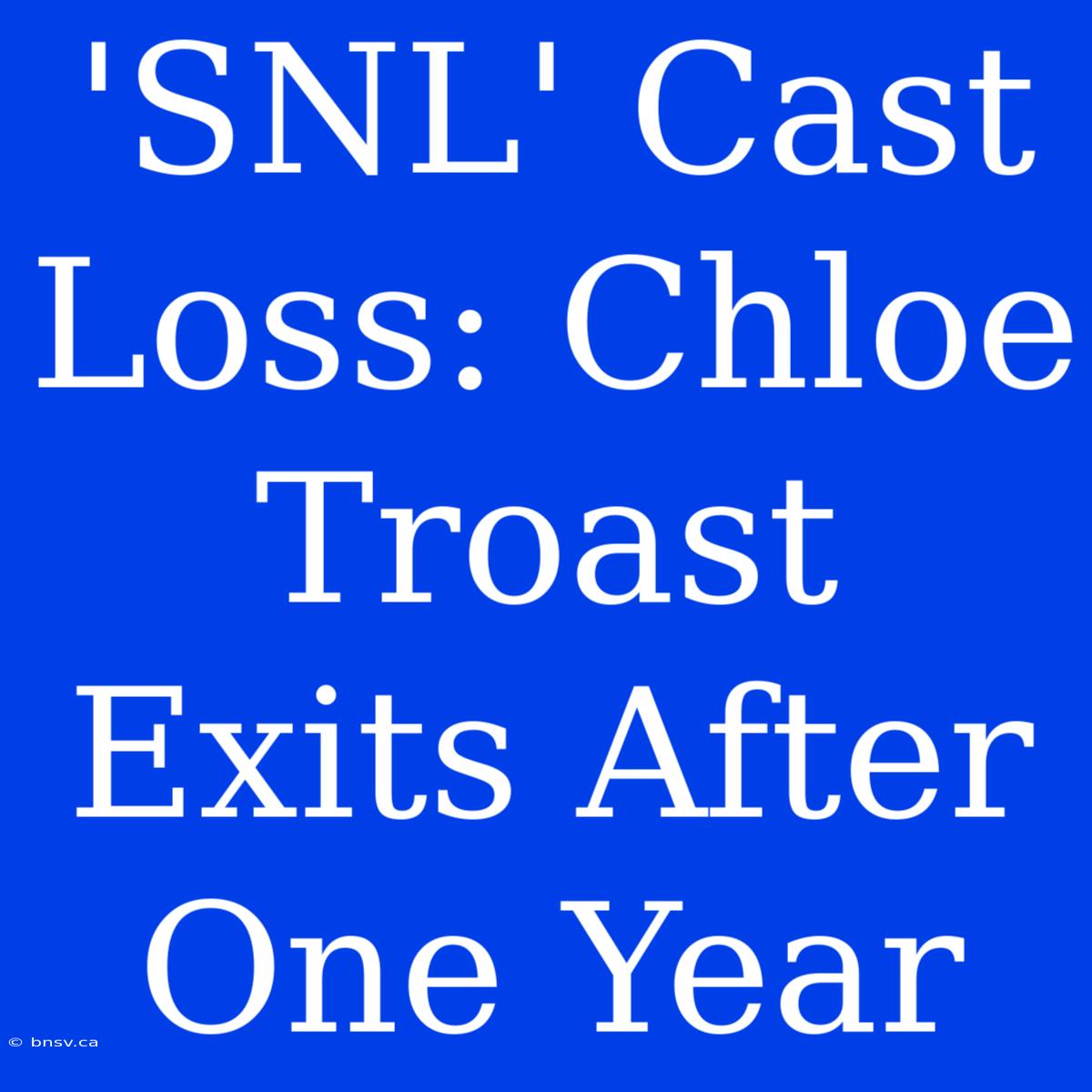 'SNL' Cast Loss: Chloe Troast Exits After One Year